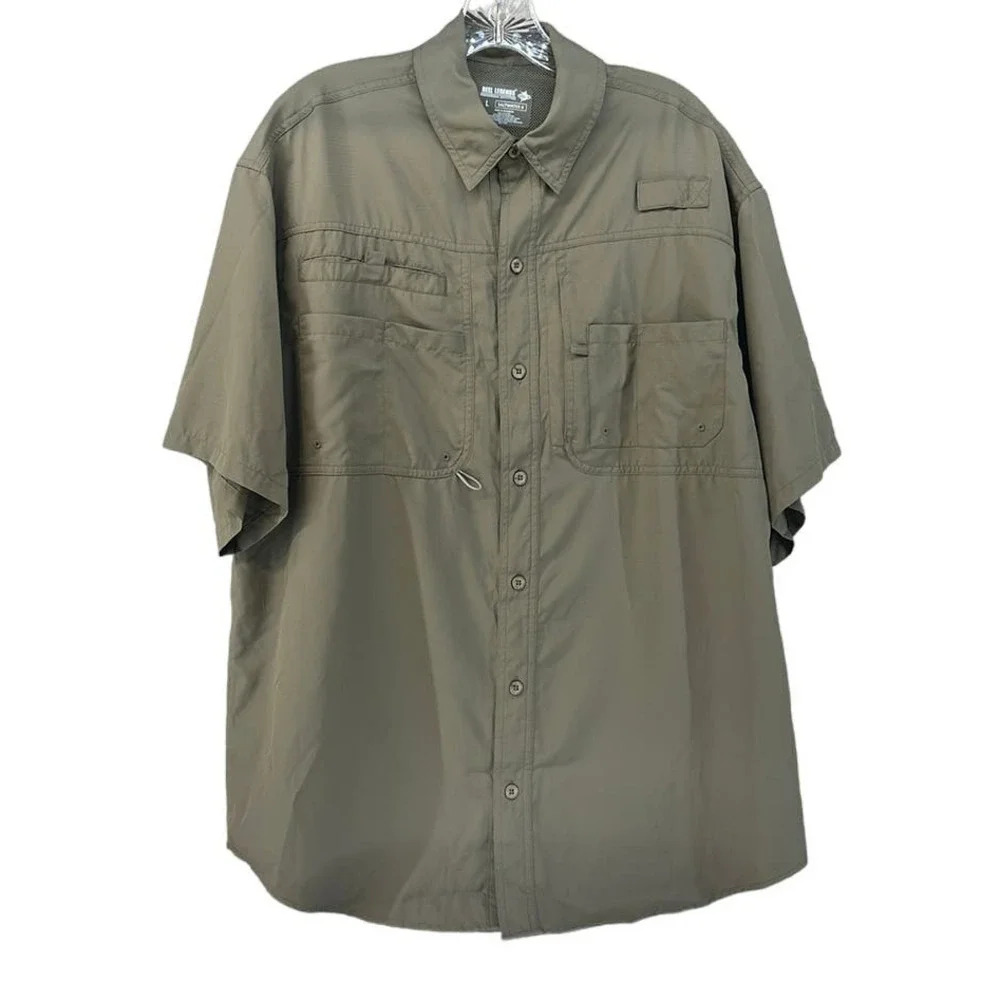 Reel Legends Men's Solid Saltwater II Short Sleeve Shirt Size Large (L)